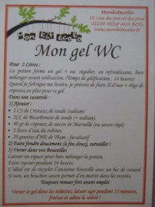 étiquette gel wc