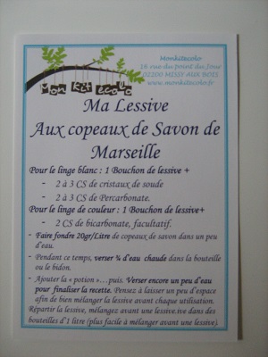 étiquette lessive savon marseille