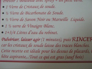 étiquette nettoyant cuisine détail